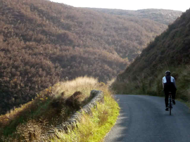Enjoying the gentle ride up Goyt Valley, Cat and Fiddle The Goyt Valley climb, Cat & Fiddle, Cheshire